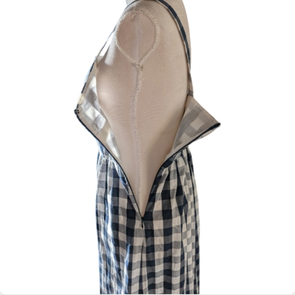 J. Crew Navy Gingham Maxi Dress XS Sundress Smocked Back - Picture 14 of 15